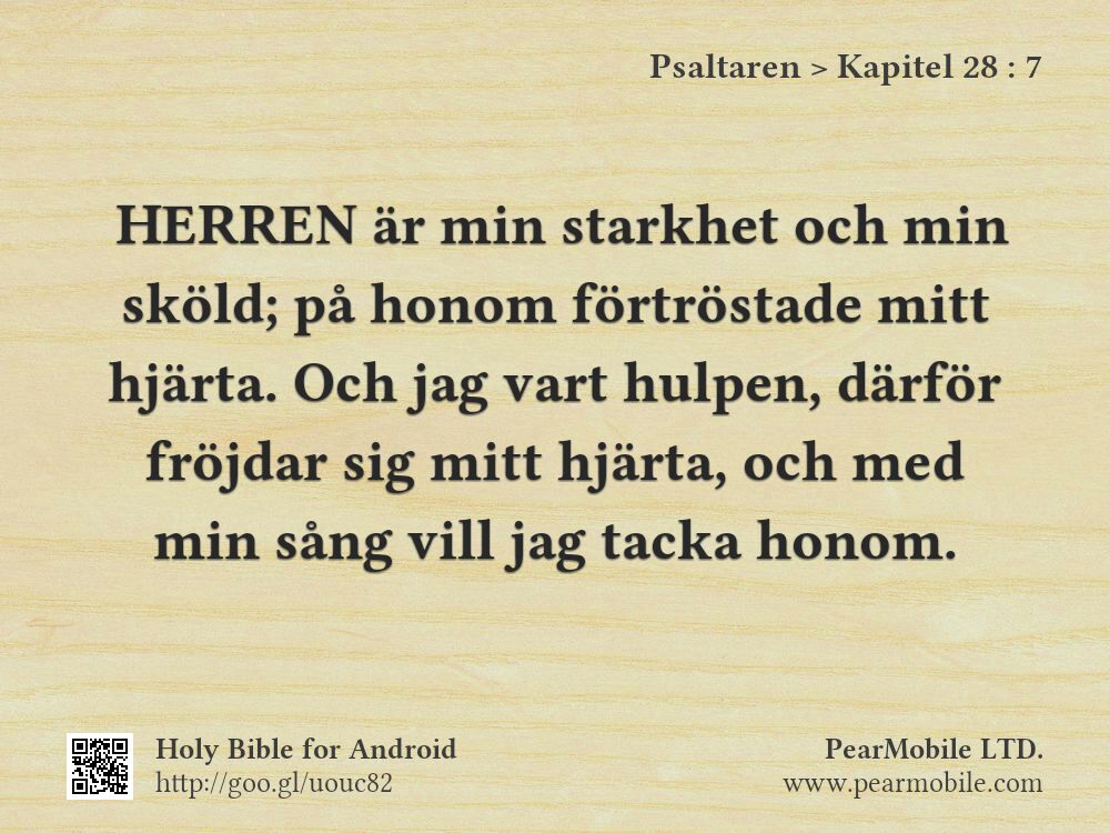 Psaltaren, Kapitel 28:7